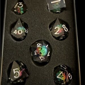 DND Holographic Skull Dice Set